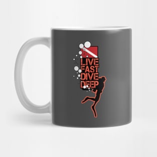 Live Fast Dive Deep Diver (Small logo) Mug